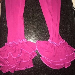 Dark Pink (Magenta) Ruffle leggings 8-9